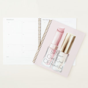 Rosa weißer Lippenstift Elfenbein Nagellack Planer