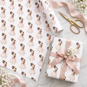 Rosa weißer Nussknacker Balletttänzerin Weihnachte Geschenkpapier