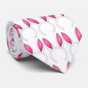 Rosa Weißer Oster Sonnige Kaninchen Ohren Springti Krawatte