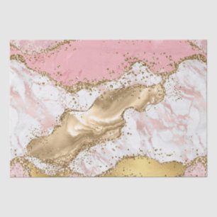 Rosa-weißer Stein mit Goldglitterachat Seidenpapier