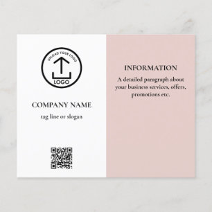 Rosa Weißer Werbeunternehmen-Logo QR-Code Flyer