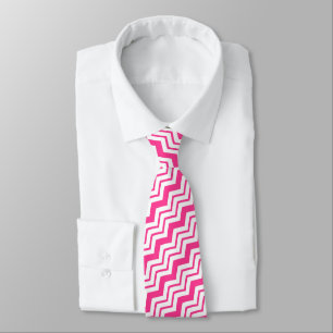 Rosa-weißes Chevron-Zickzack-Musterdesign Krawatte