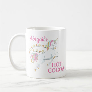 Rosa Weißes Einhorn Hot Cocoa Kaffeetasse