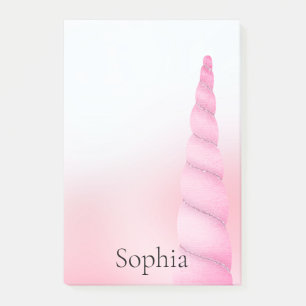 Rosa Weißes Einhorn Post-it Klebezettel