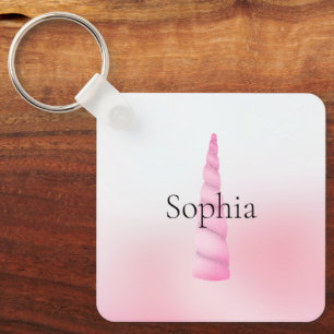 Rosa Weißes Einhorn Schlüsselanhänger