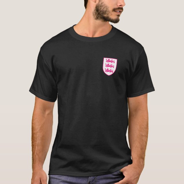 Rosa Weißes England Drei heraldische Löwen Frauen  T-Shirt (Vorderseite)