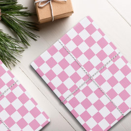Rosa, weißes, gekreuztes Muster Geschenkpapier Set