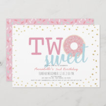 Rosa weißes Gold Donut Zwei süße Girl 2. Geburtsta