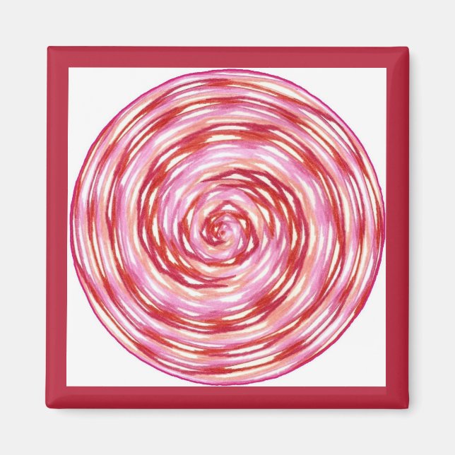 Rosa Weißes Heilrad Magnet (Vorne)