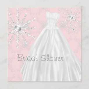 Rosa Weißes Hochzeitskleid Brautdusche Einladungen