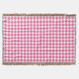 Rosa-weißes Houndstooth-Karomuster-Design  Decke