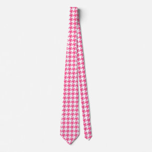 Rosa-weißes Houndstooth-Karomuster-Design Krawatte