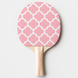 Rosa weißes Marokkaner Quatrefoil Muster #5 Tischtennis Schläger