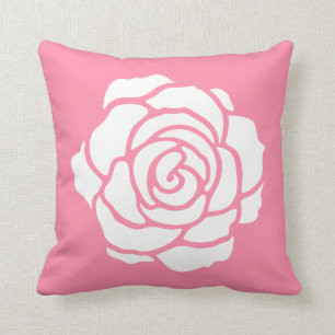 Rosa/weißes Rosen-Kissen Kissen