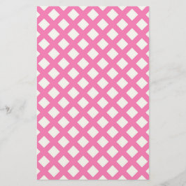 Rosa-weißes Schachbrett-Diamantmuster Briefpapier