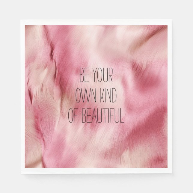 Rosa Weißes Tier Serviette (Vorderseite)