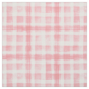 Rosa, weißes Wasserfarben Gingham Prüfmuster Stoff