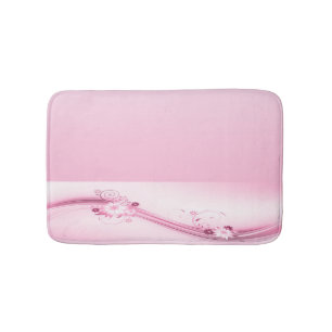Rosa Wellen der Blumen-n Badematte