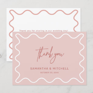 Rosa Wellendank-Dankeschönkarte Dankeskarte