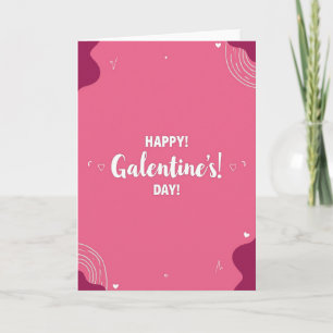 Rosa wellige Galentines Day Karte