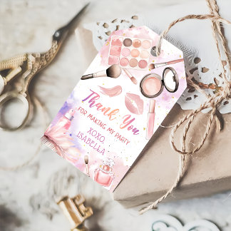 Rosa Wellness-Center Party Glam Makeup Geburtstags Geschenkanhänger