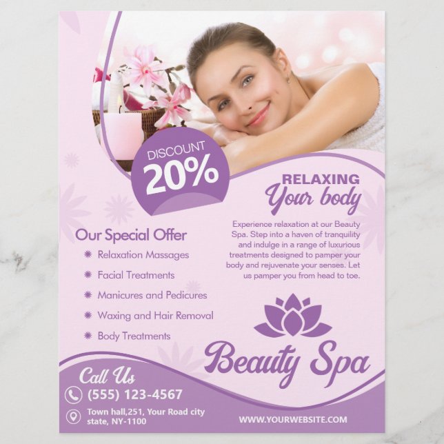 Rosa Wellness-Center, Schönheitssalon, Wellnesscen Flyer (Vorne)