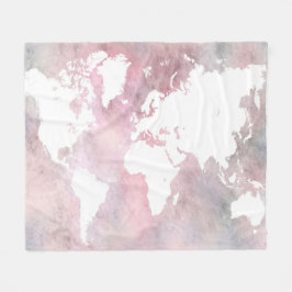 Rosa Weltkarte Design 66 Fleecedecke