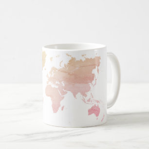 Rosa Weltkarte   Kaffeetasse