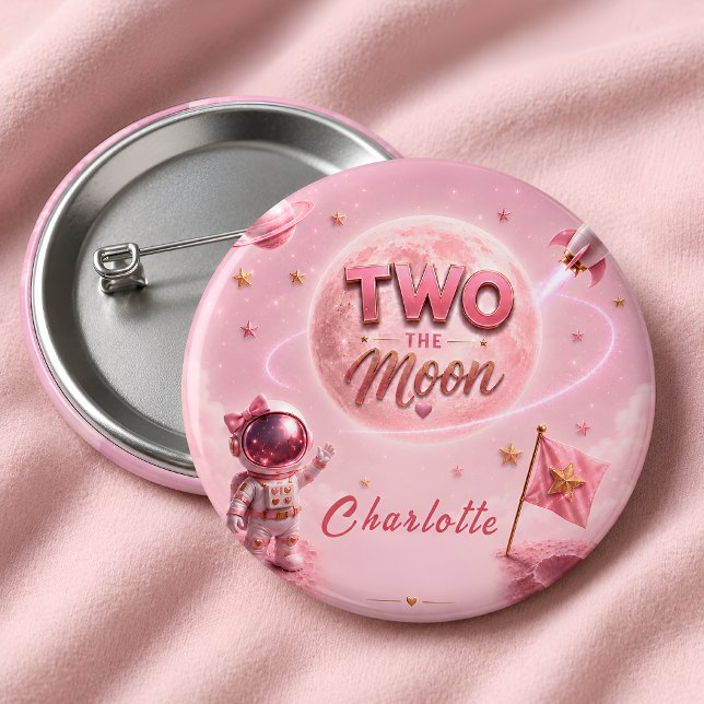 Rosa Weltraum-Button Button (Von Creator hochgeladen)