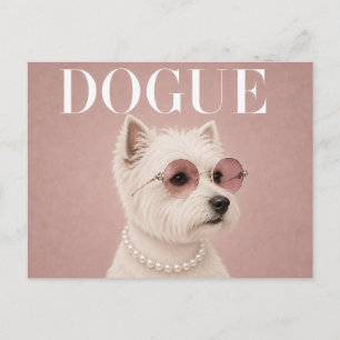 Rosa West Highland White Terrier Hund Postkarte
