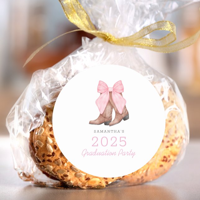 Rosa Western 2025 Abschluss Runder Aufkleber (Von Creator hochgeladen)