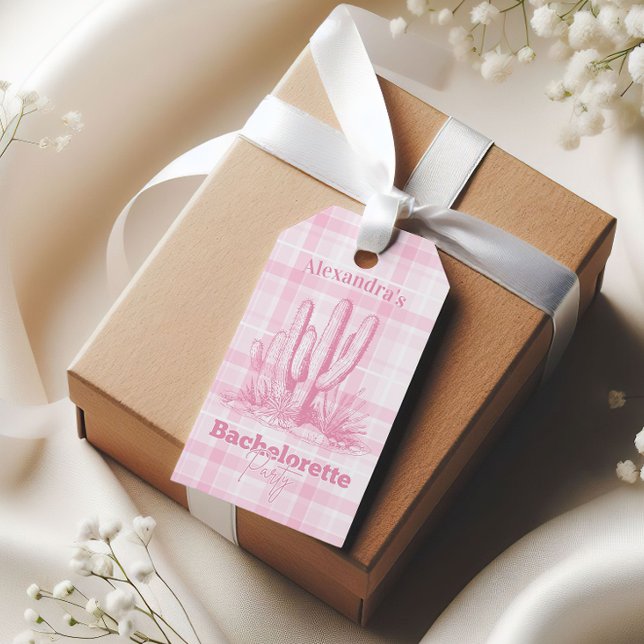 Rosa Western Bachelorette Geschenkanhänger (Von Creator hochgeladen)