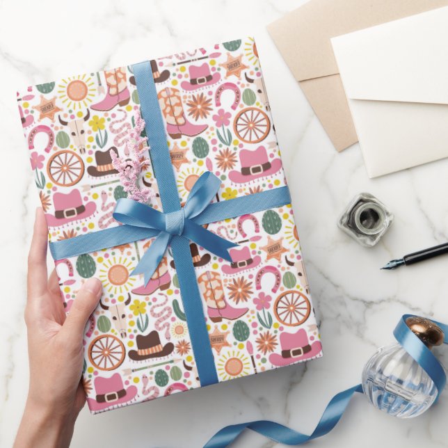 Rosa Western Charm Geschenkpapier (Schenken)