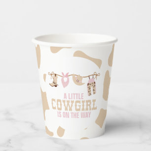 Rosa Western-Cowgirl-Baby-Shower-Papierteller Pappbecher