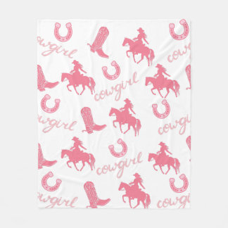 Rosa Western Cowgirl Blanket - Personalisiert Fleecedecke