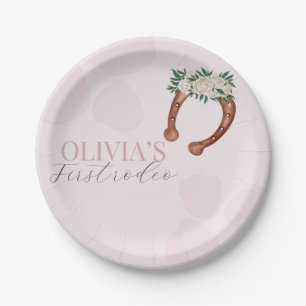 Rosa Western Cowgirl Rodeo Geburtstag Pappteller