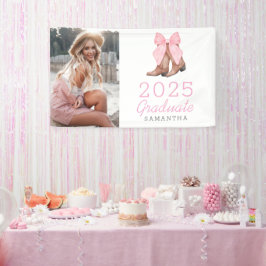 Rosa Western Foto Personalisiert 2025 Abschluss Banner
