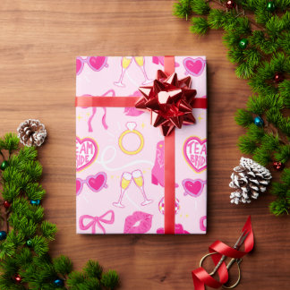 Rosa Western-Junggesellinnenabschied-Wrap-Geschenk Geschenkpapier