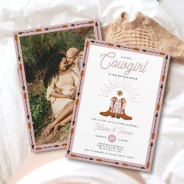 Rosa Western Kleine Cowgirl Rodeo Kinderdusche Einladung