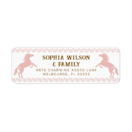 Rosa Western Rodeo Reitadresse Etikett - Co