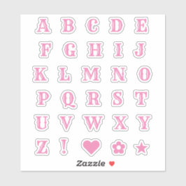 Rosa Western Theme Party Letters Monogram Alphabet Aufkleber