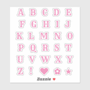 Rosa Western Theme Party Letters Monogram Alphabet Aufkleber