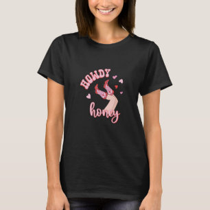 Rosa Western Valentinstag Cowgirl Howdy Partner T-Shirt