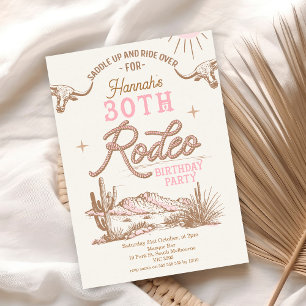 Rosa Western Wüste 30. Rodeo 30. Geburtstag Einladung