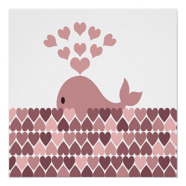 Rosa Whale-Liebe Poster (Vorderseite)