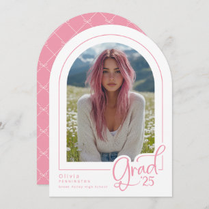 Rosa White Elegant Arch Foto 2025 Grad Einladung