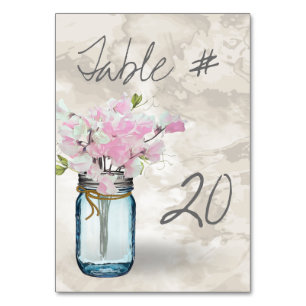 ROSA WICKEN VINTAGE-MASSONGLAS WATERCOLOR TISCHNUMMER
