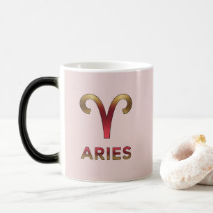 Rosa Widder-Glyphe Rot Gold Verwandelnde Tasse