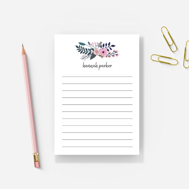 Rosa Wiese | Personalisierte Linde Post-it Klebezettel (Von Creator hochgeladen)