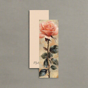 Rosa Wiesenblumen-Vintage-Lesezeichen Karte